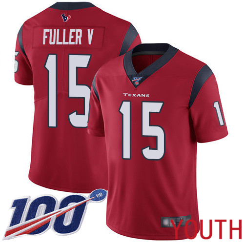 Houston Texans Limited Red Youth Will Fuller V Alternate Jersey NFL Football #15 100th Season Vapor Untouchable